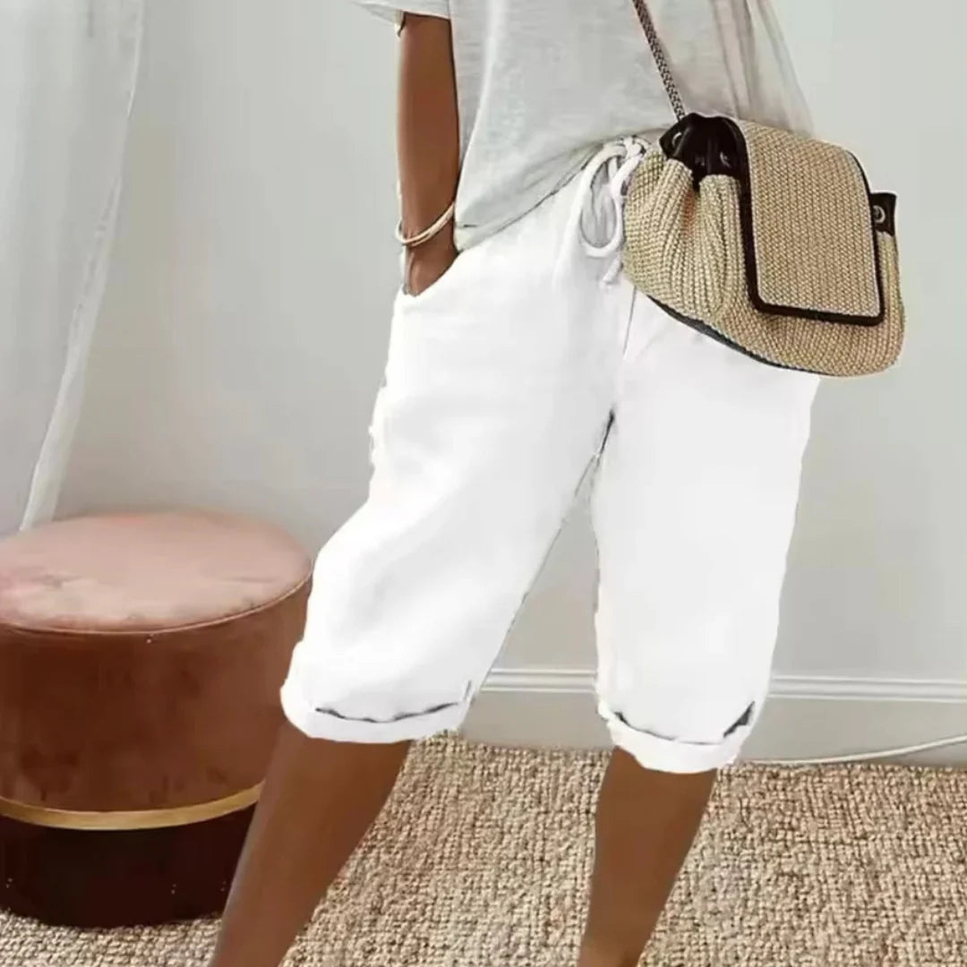 Finley - Pantalon en lin à taille à cordon