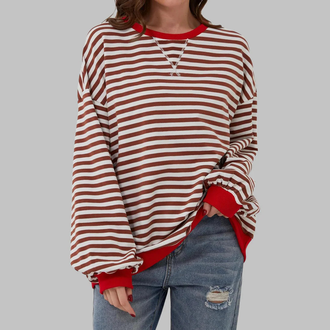 BLLUMI | Sweat-shirt rayé à manches longues et col rond