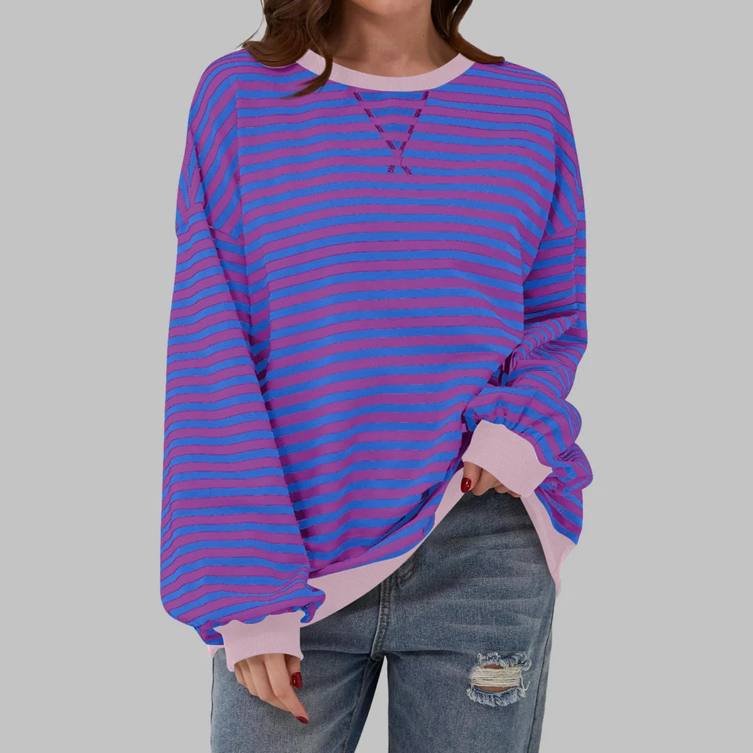 BLLUMI | Sweat-shirt rayé à manches longues et col rond