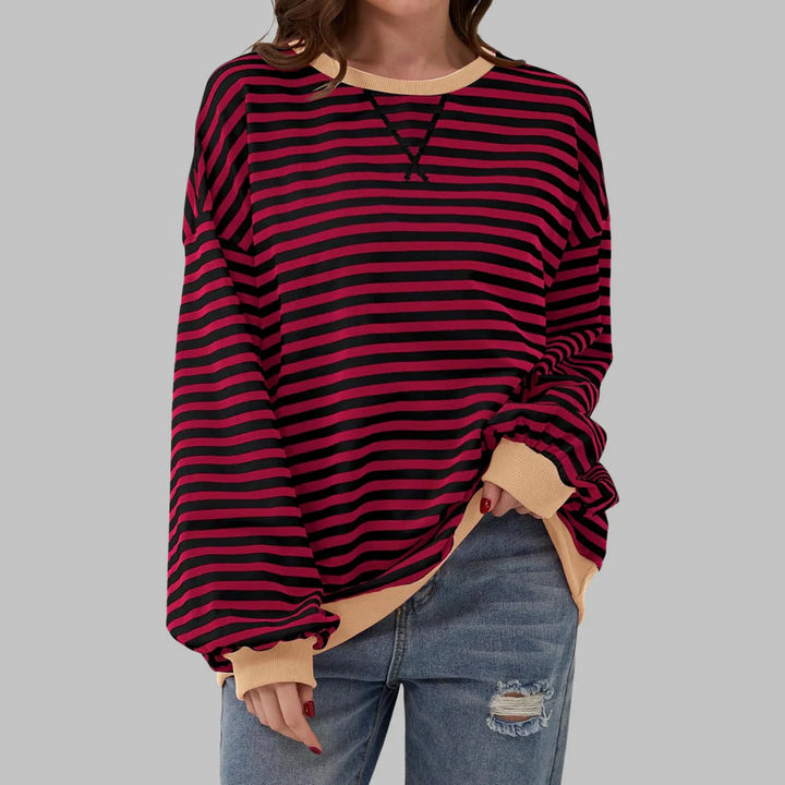 BLLUMI | Sweat-shirt rayé à manches longues et col rond