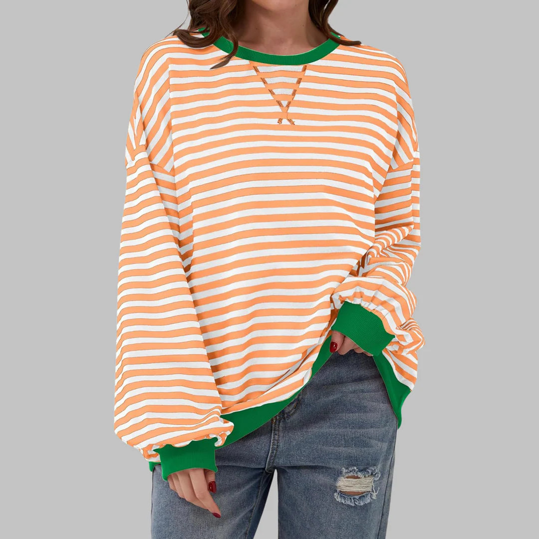 BLLUMI | Sweat-shirt rayé à manches longues et col rond