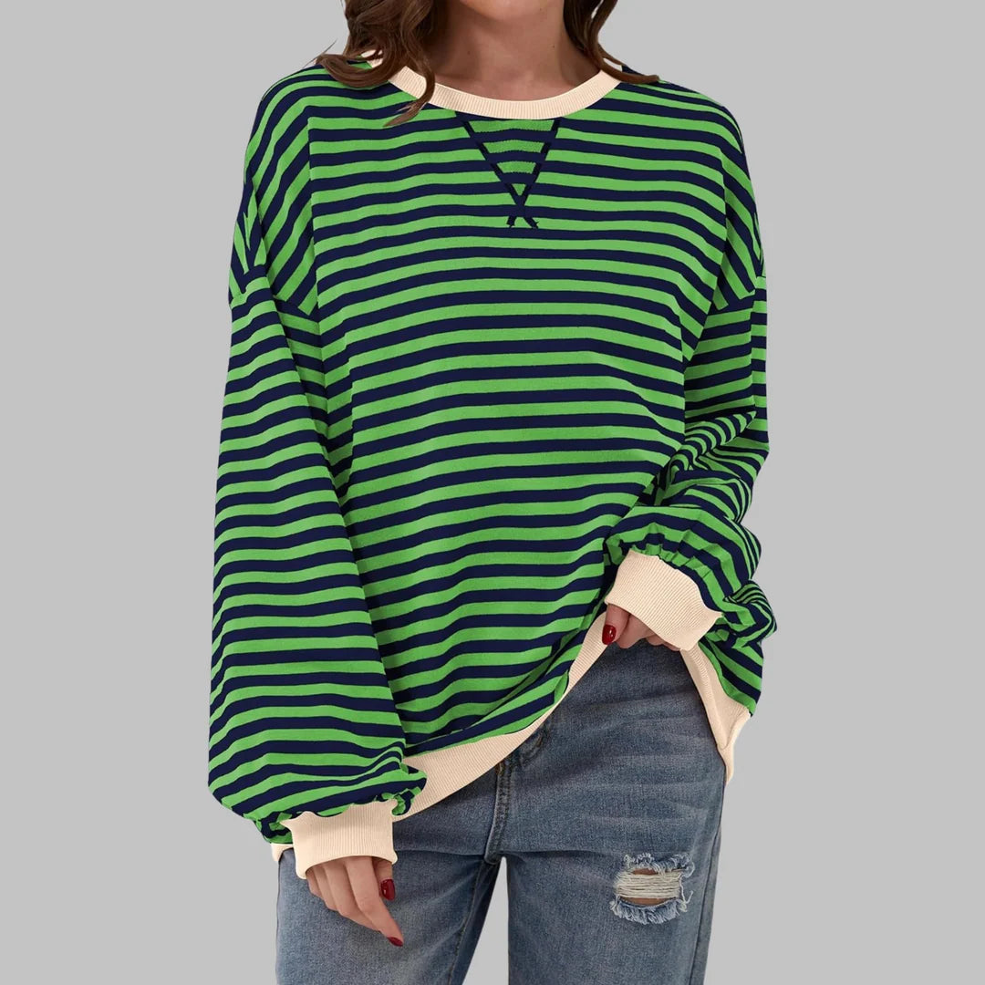BLLUMI | Sweat-shirt rayé à manches longues et col rond