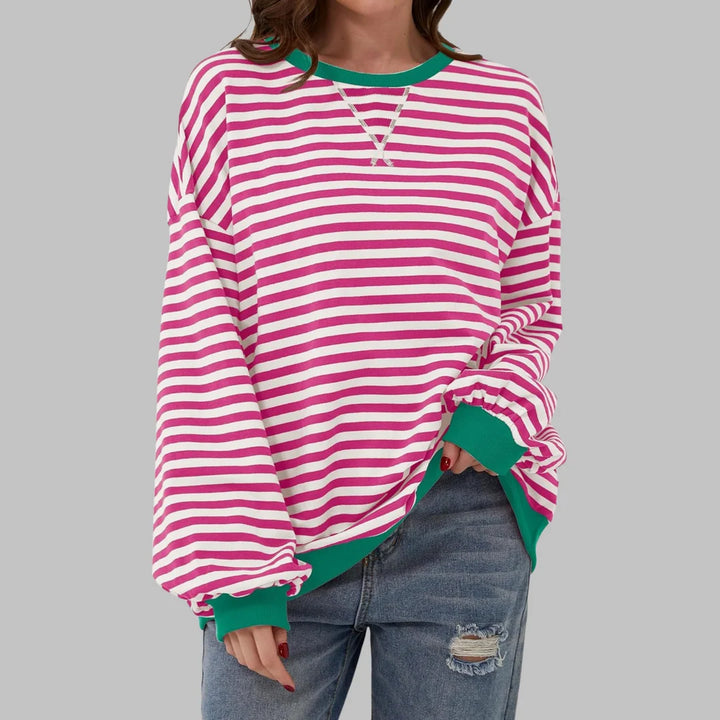 BLLUMI | Sweat-shirt rayé à manches longues et col rond