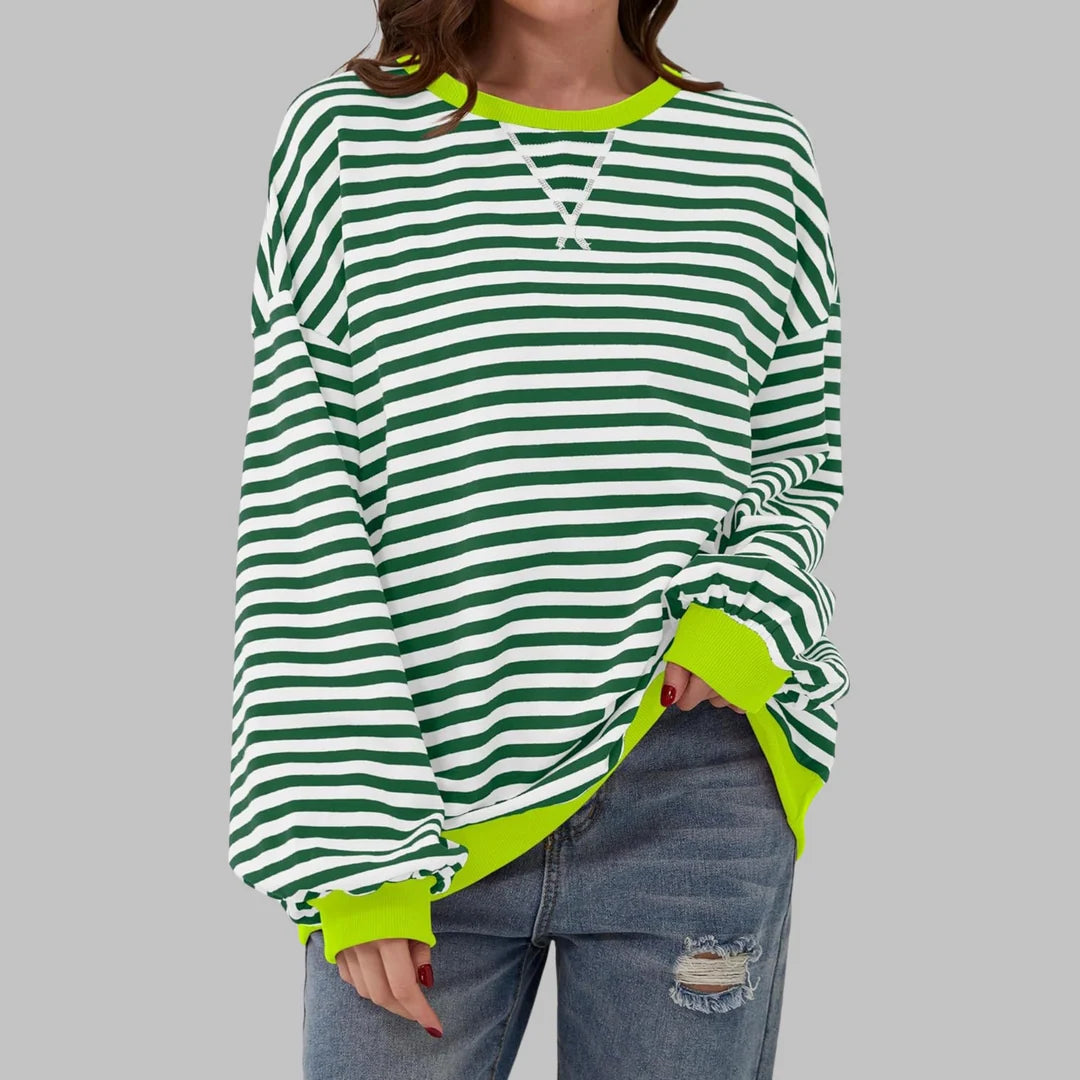 BLLUMI | Sweat-shirt rayé à manches longues et col rond