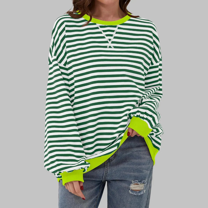 BLLUMI | Sweat-shirt rayé à manches longues et col rond
