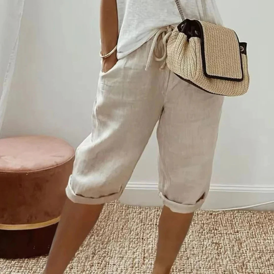 Finley - Pantalon en lin à taille à cordon