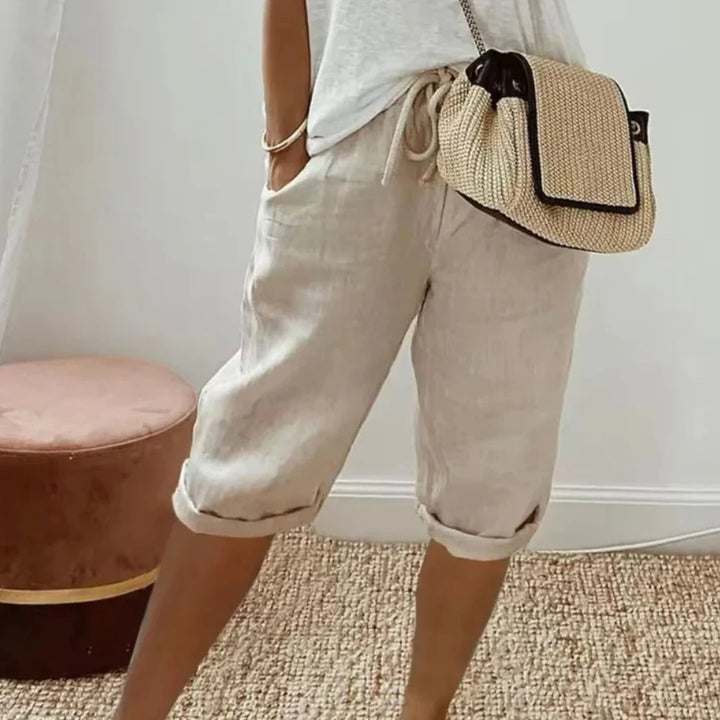 Finley - Pantalon en lin à taille à cordon