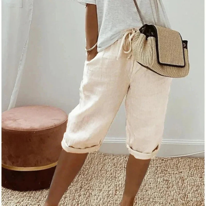 Finley - Pantalon en lin à taille à cordon