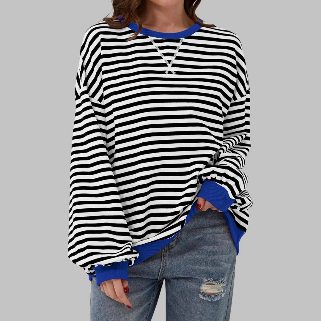 BLLUMI | Sweat-shirt rayé à manches longues et col rond