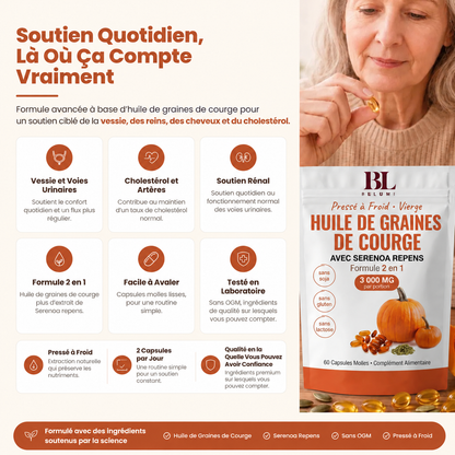 Capsules molles d’huile de graines de courge