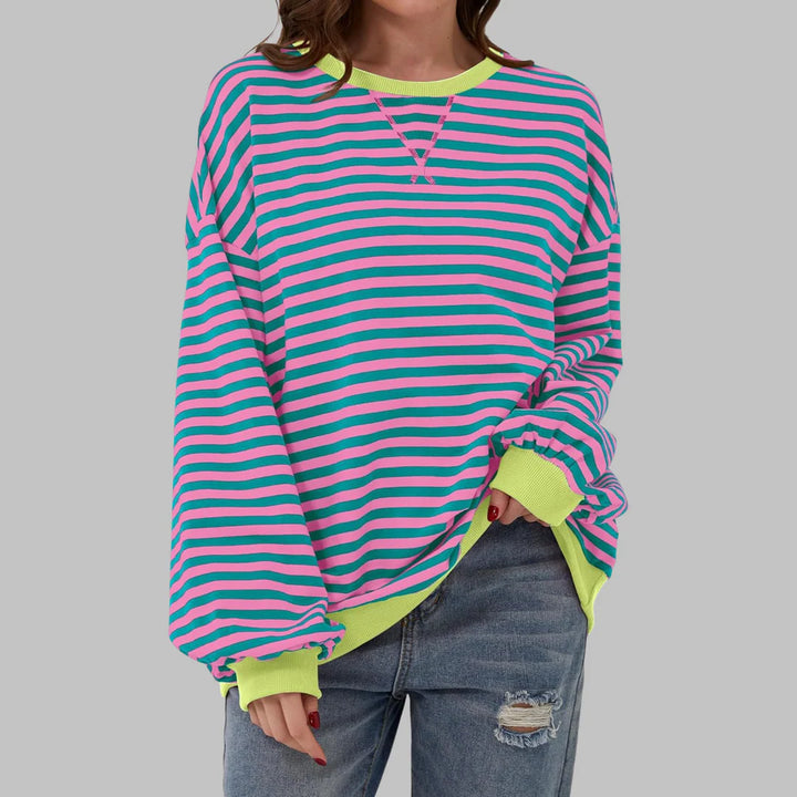 BLLUMI | Sweat-shirt rayé à manches longues et col rond