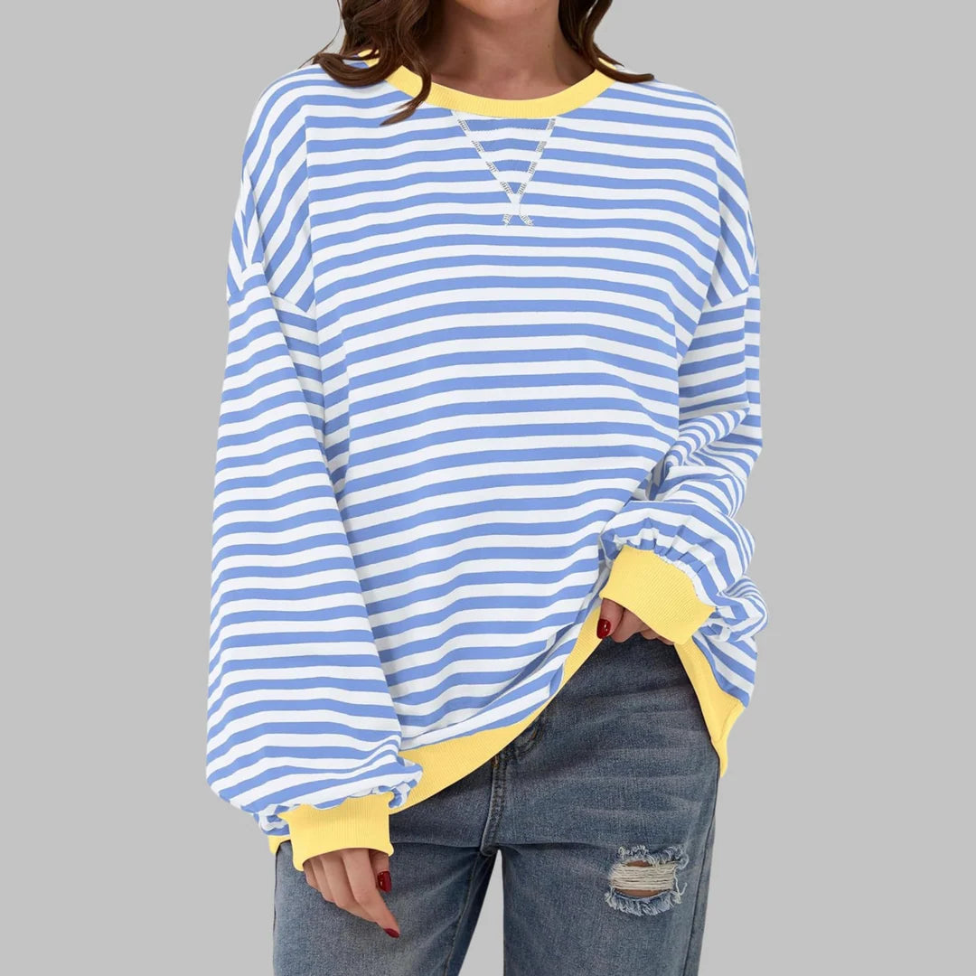 BLLUMI | Sweat-shirt rayé à manches longues et col rond