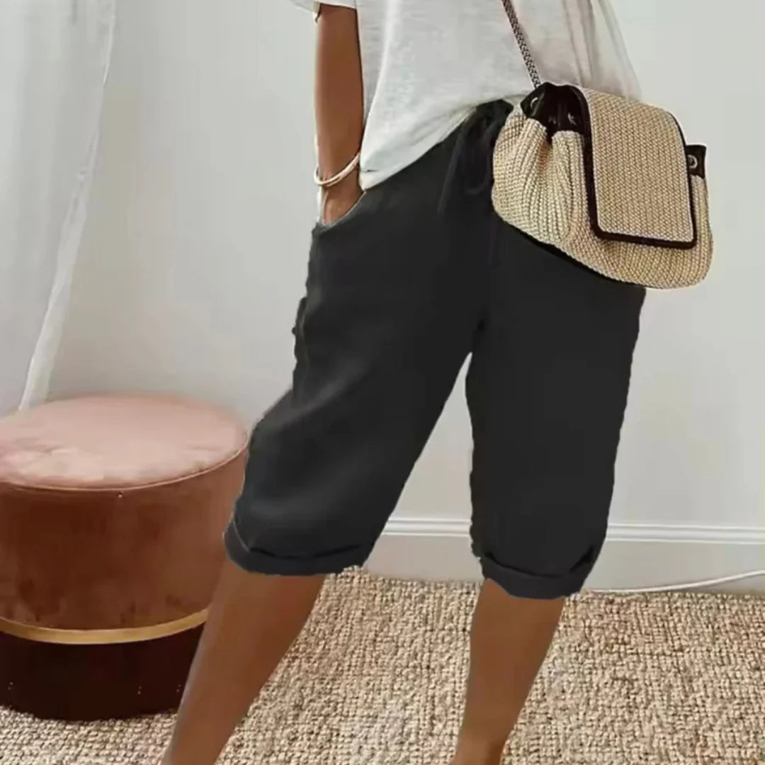 Finley - Pantalon en lin à taille à cordon