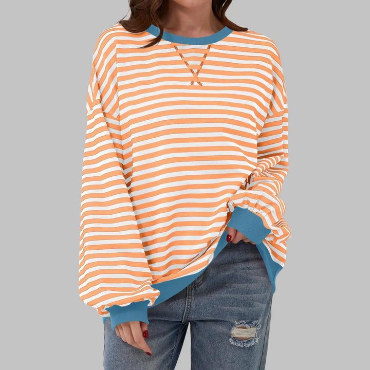 BLLUMI | Sweat-shirt rayé à manches longues et col rond