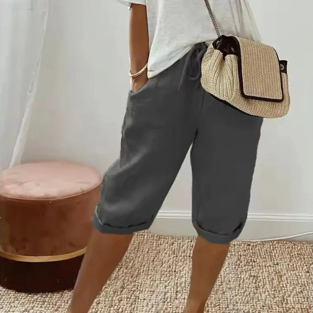 Finley - Pantalon en lin à taille à cordon