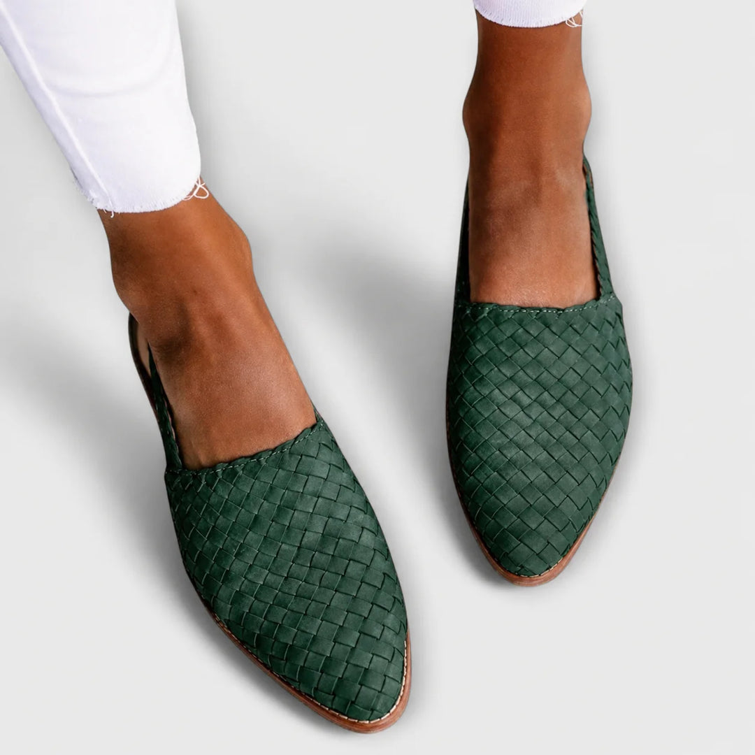 Simone | Mocassins Tressés à Bride Arrière