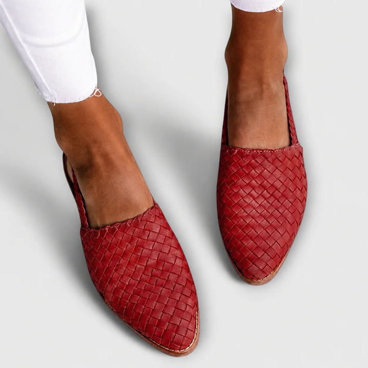 Simone | Mocassins Tressés à Bride Arrière
