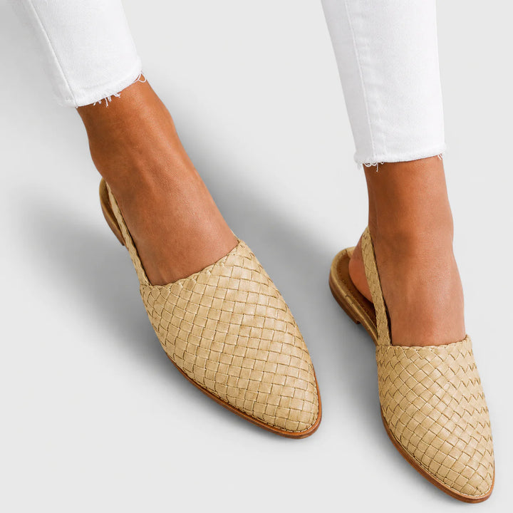 Simone | Mocassins Tressés à Bride Arrière