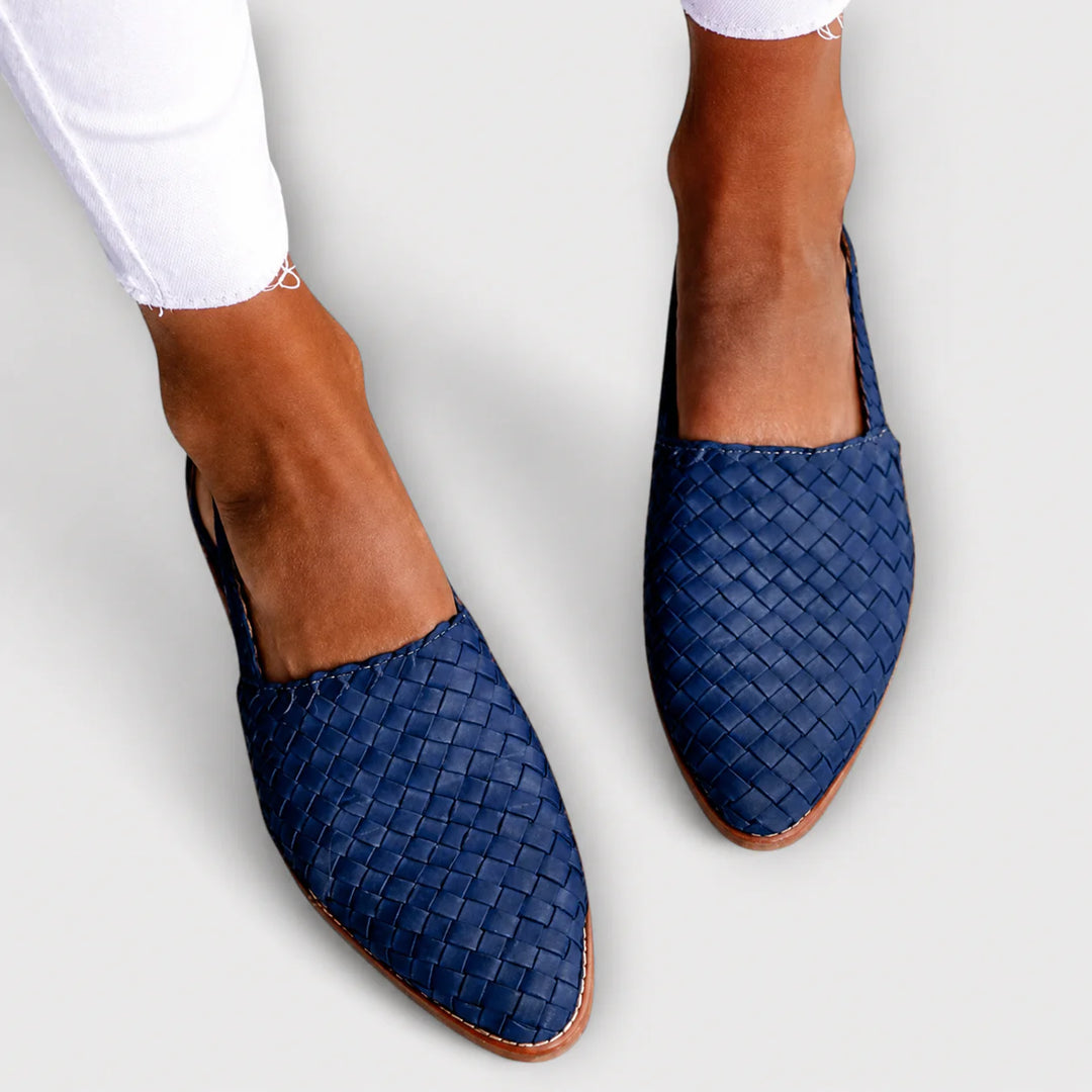 Simone | Mocassins Tressés à Bride Arrière