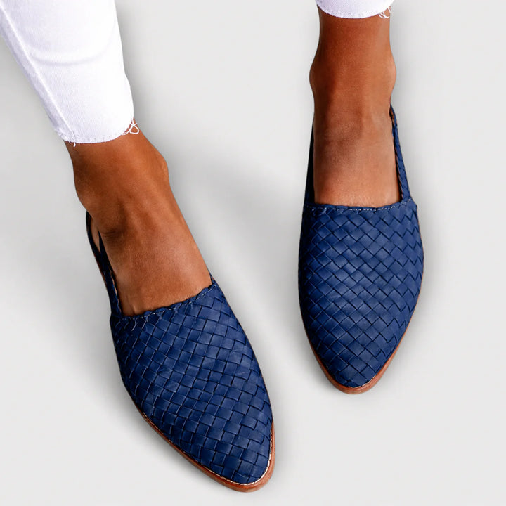 Simone | Mocassins Tressés à Bride Arrière