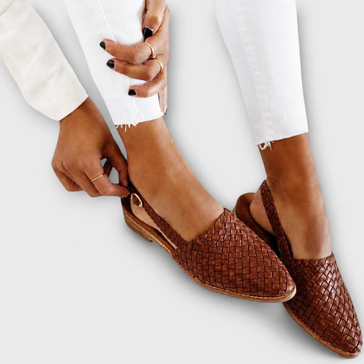 Simone | Mocassins Tressés à Bride Arrière