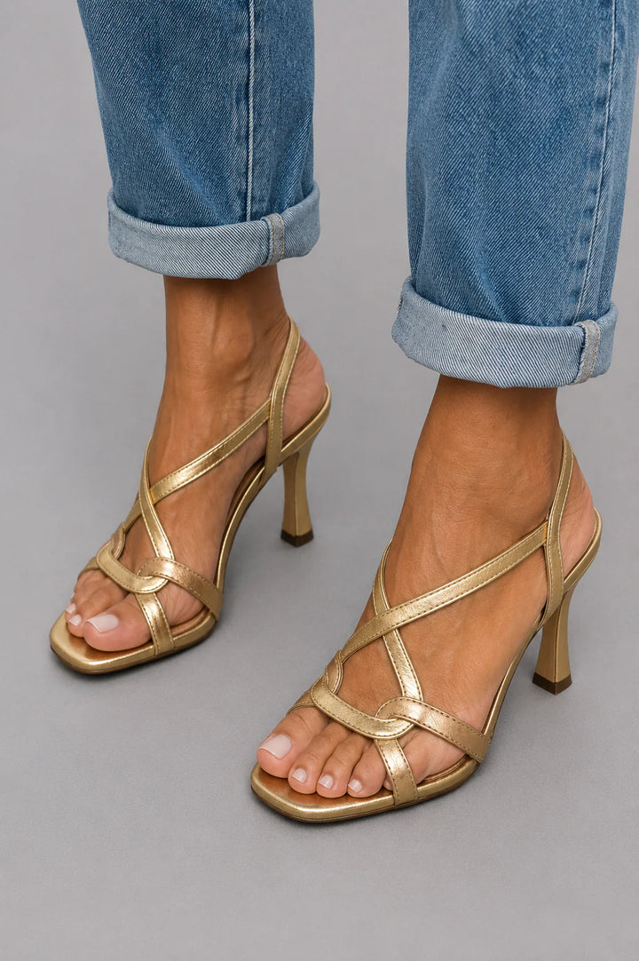 Cassie | Sandales À Talons Golden Summer Charm