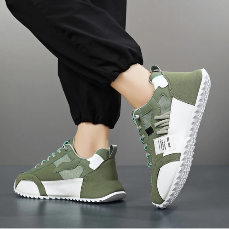 Giuliano | Baskets patchwork multicolores en daim et cuir