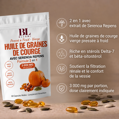 Capsules molles d’huile de graines de courge