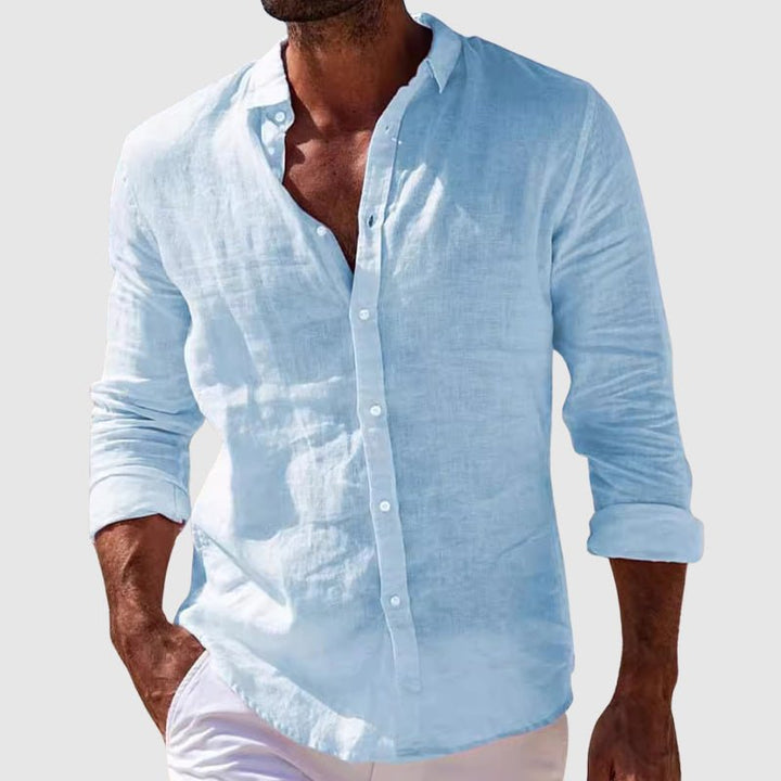 BLLUMI | Elegante camicia in lino dallo stile costiero