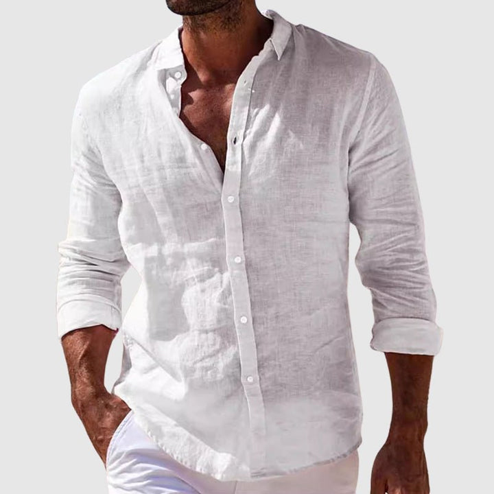 BLLUMI | Elegante camicia in lino dallo stile costiero