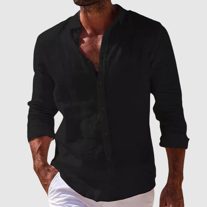 BLLUMI | Elegante camicia in lino dallo stile costiero