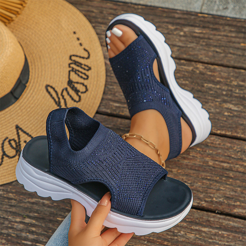 Grace | Sandali con plateau in maglia traspirante con cinturino al tallone