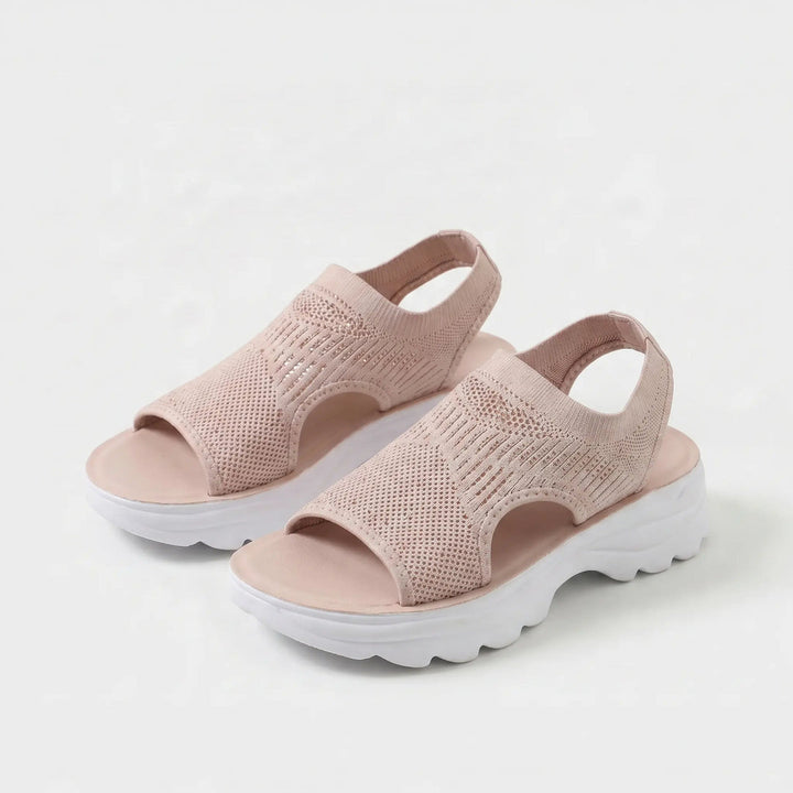 Grace | Sandali con plateau in maglia traspirante con cinturino al tallone