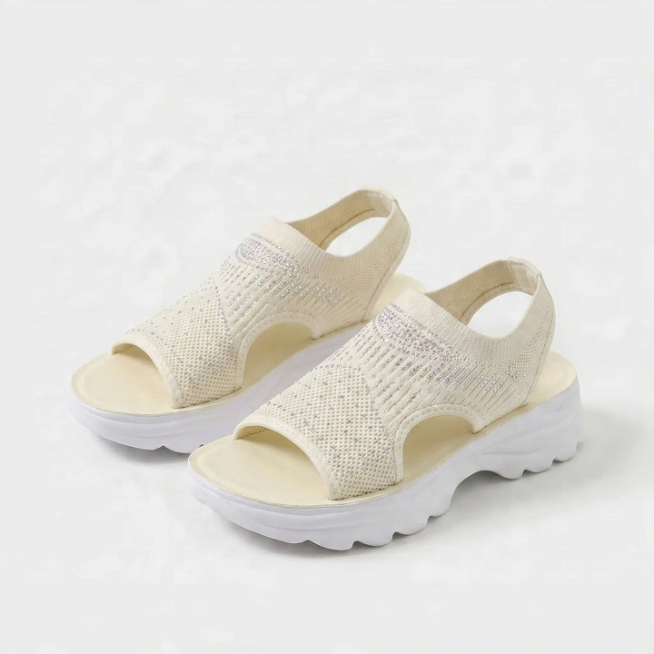 Grace | Sandali con plateau in maglia traspirante con cinturino al tallone