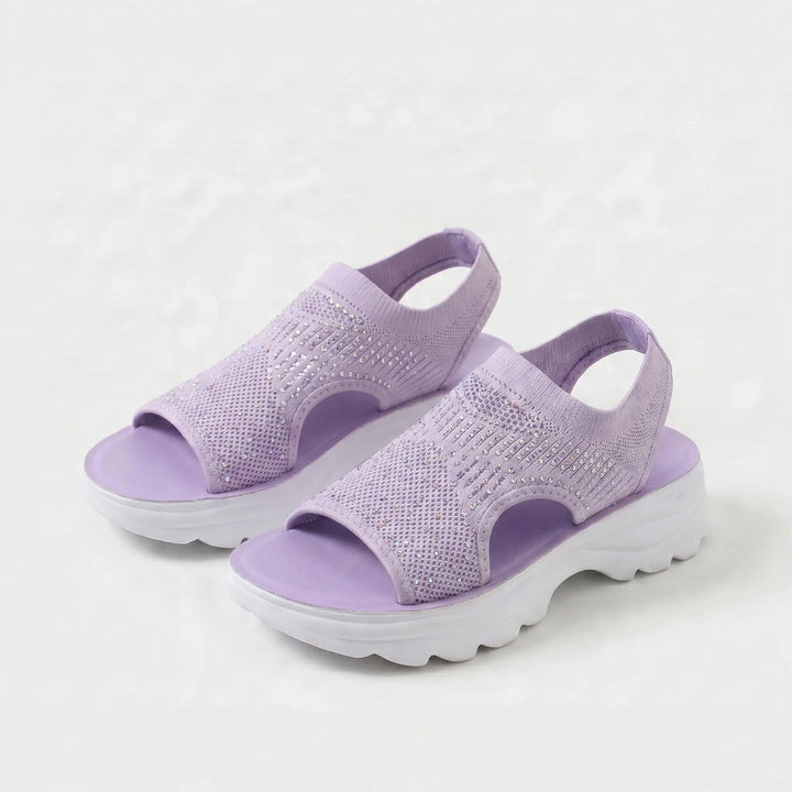 Grace | Sandali con plateau in maglia traspirante con cinturino al tallone