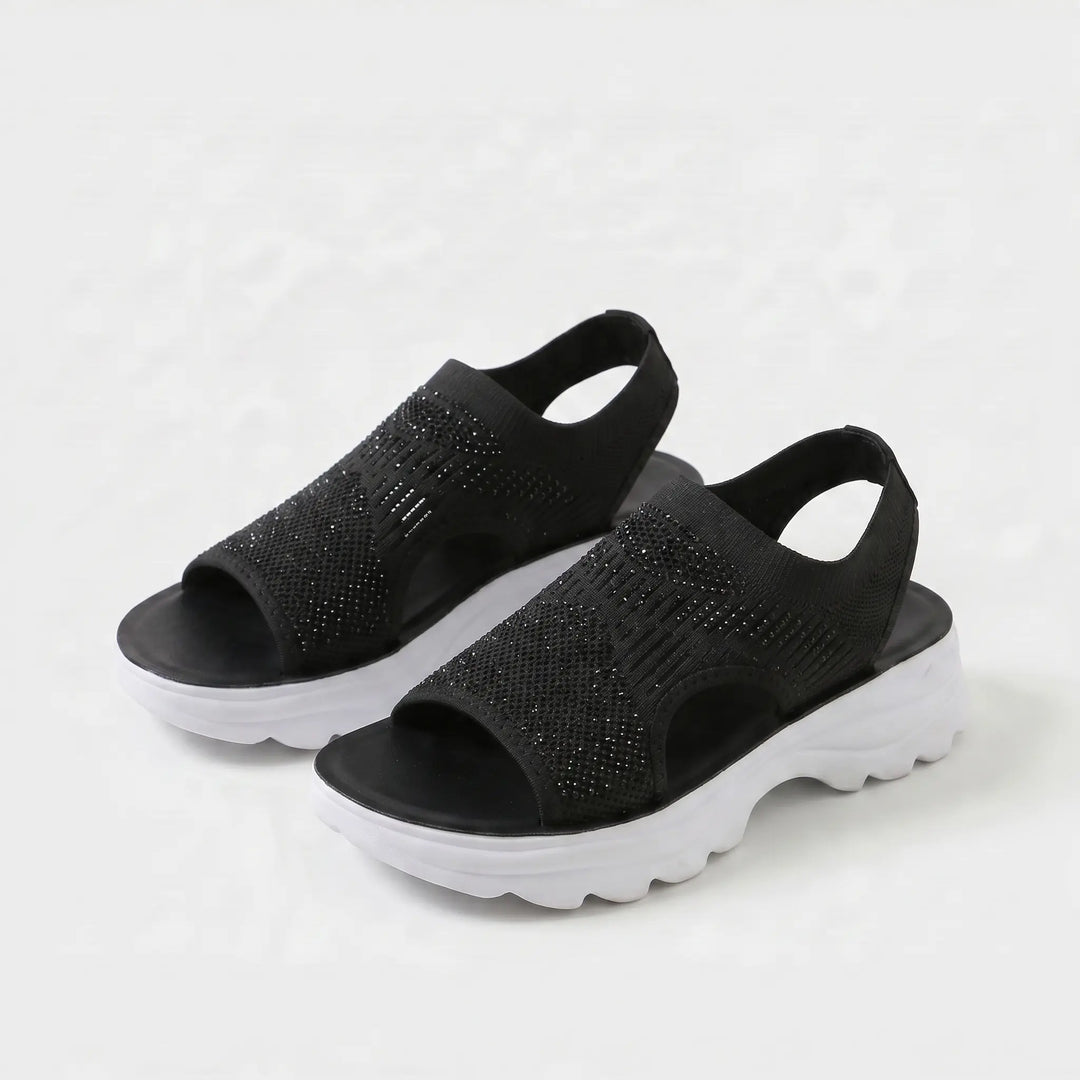 Grace | Sandali con plateau in maglia traspirante con cinturino al tallone