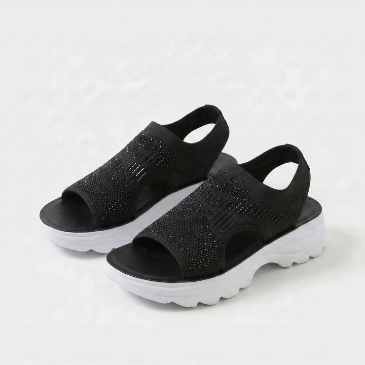 Grace | Sandali con plateau in maglia traspirante con cinturino al tallone
