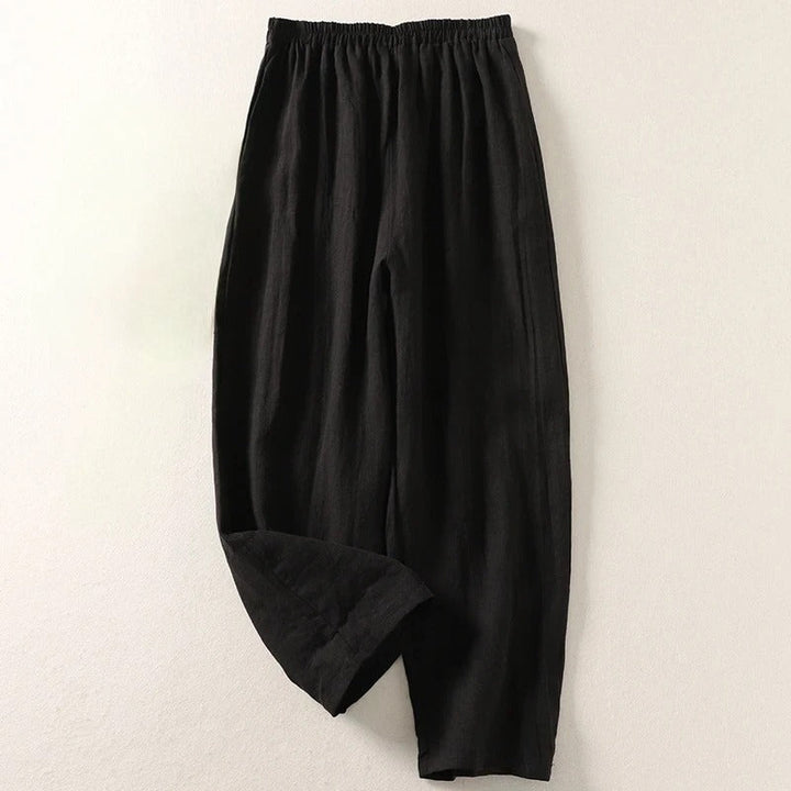 Amalia | Pantaloni fluidi in cotone e lino